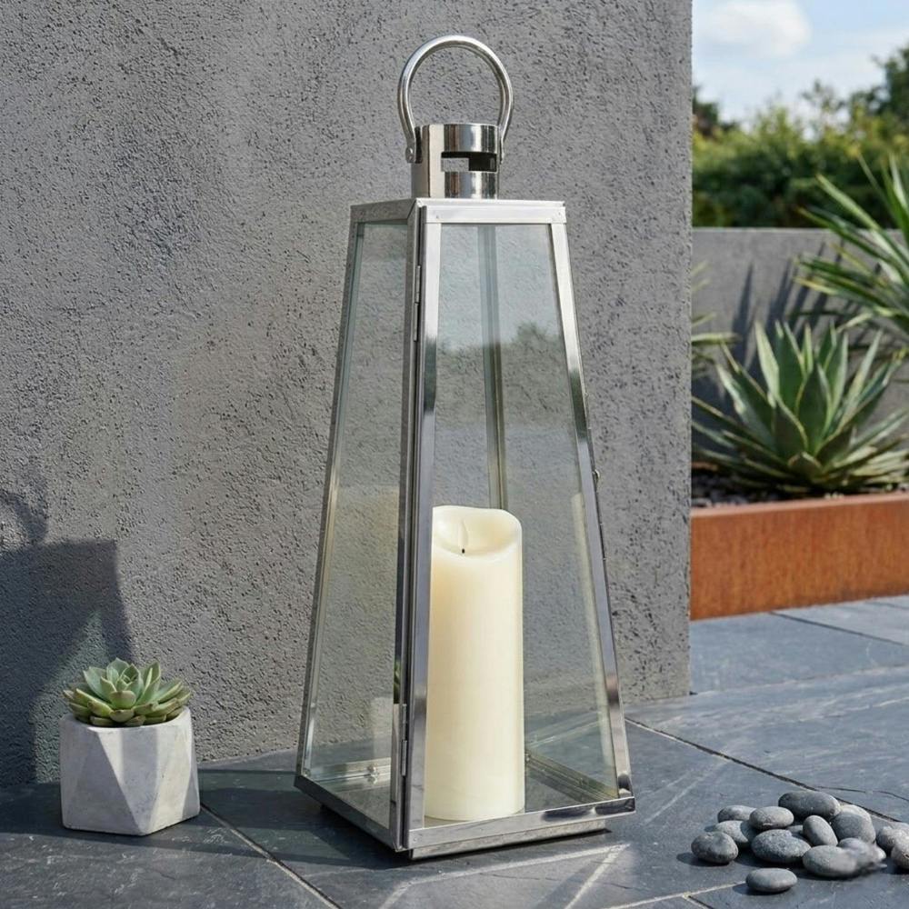 Garden Greatness Lunaria Tapered Classic Steel Candle Lantern
