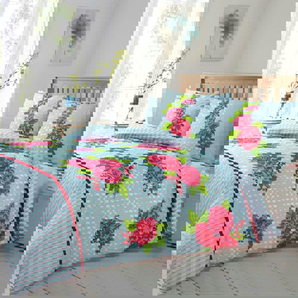 Velosso Leah Printed Cotton Blend Duvet Cover and Pillowcase Set