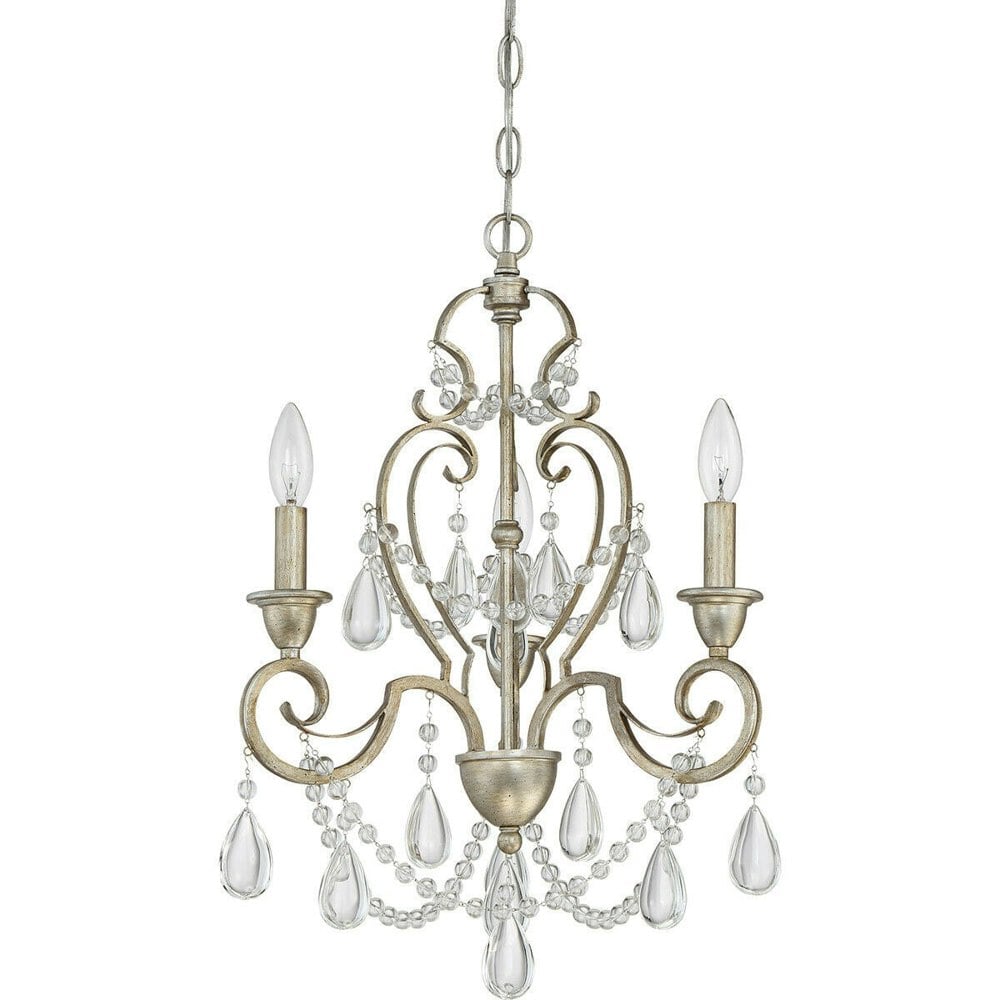 3 Bulb Chandelier Hanging Pendant LIght Vintage Gold LED E14 60W Bulb Loops