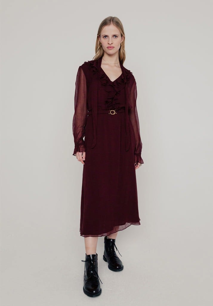 Margot Midi Dress in Burgundy