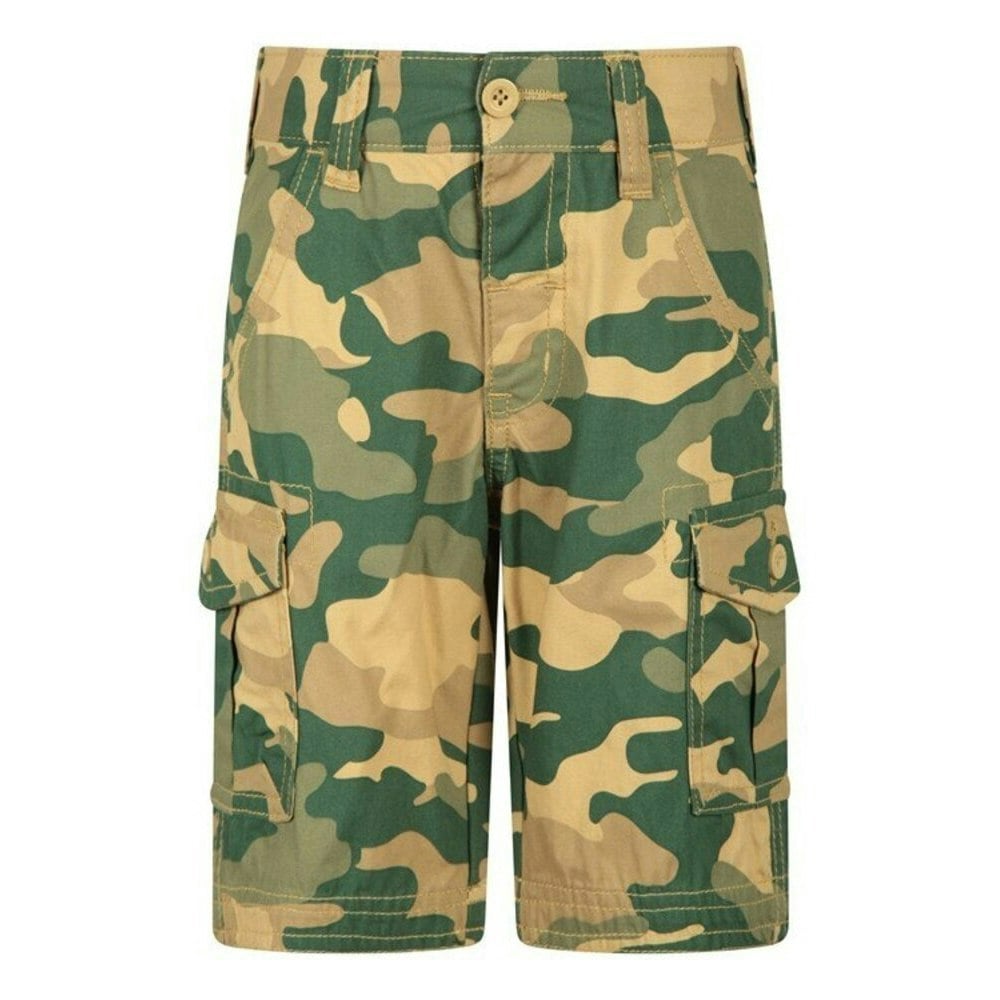 Mountain Warehouse Childrens/Kids Camo Cargo Shorts - Light Beige/Green