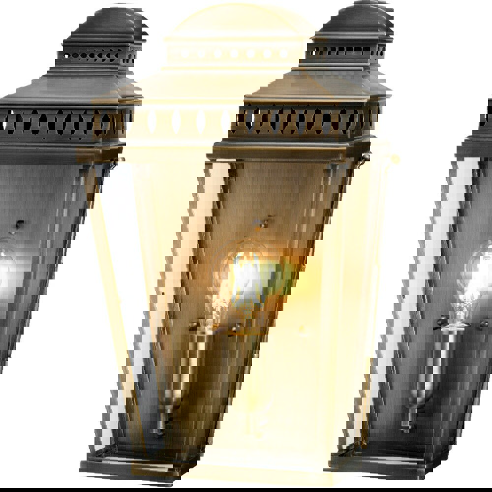 Outdoor IP44 Wall Light Aged Brass LED E27 100W d01941 Loops
