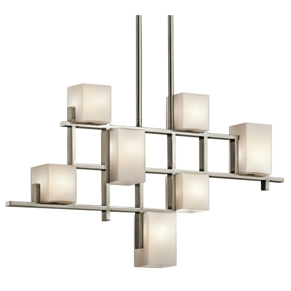 7 Bulb Chandelier Hanging Pendant LIght Classic Pewter LED G9 3.5W Bulb Loops