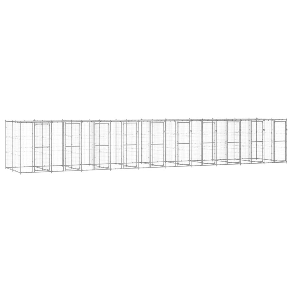 Berkfield Outdoor Dog Kennel Galvanised Steel with Roof 24.2 m2
