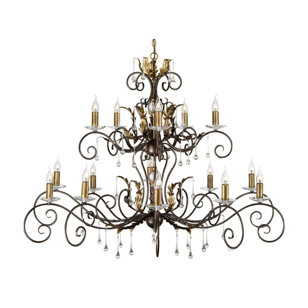 15 Bulb Handmade Chandelier Hanging Pendant LIght Bronze LED E14 60W Bulb Loops