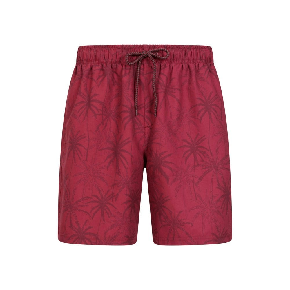 Mountain Warehouse Mens Palm Leaf Swim Shorts - Burgundy