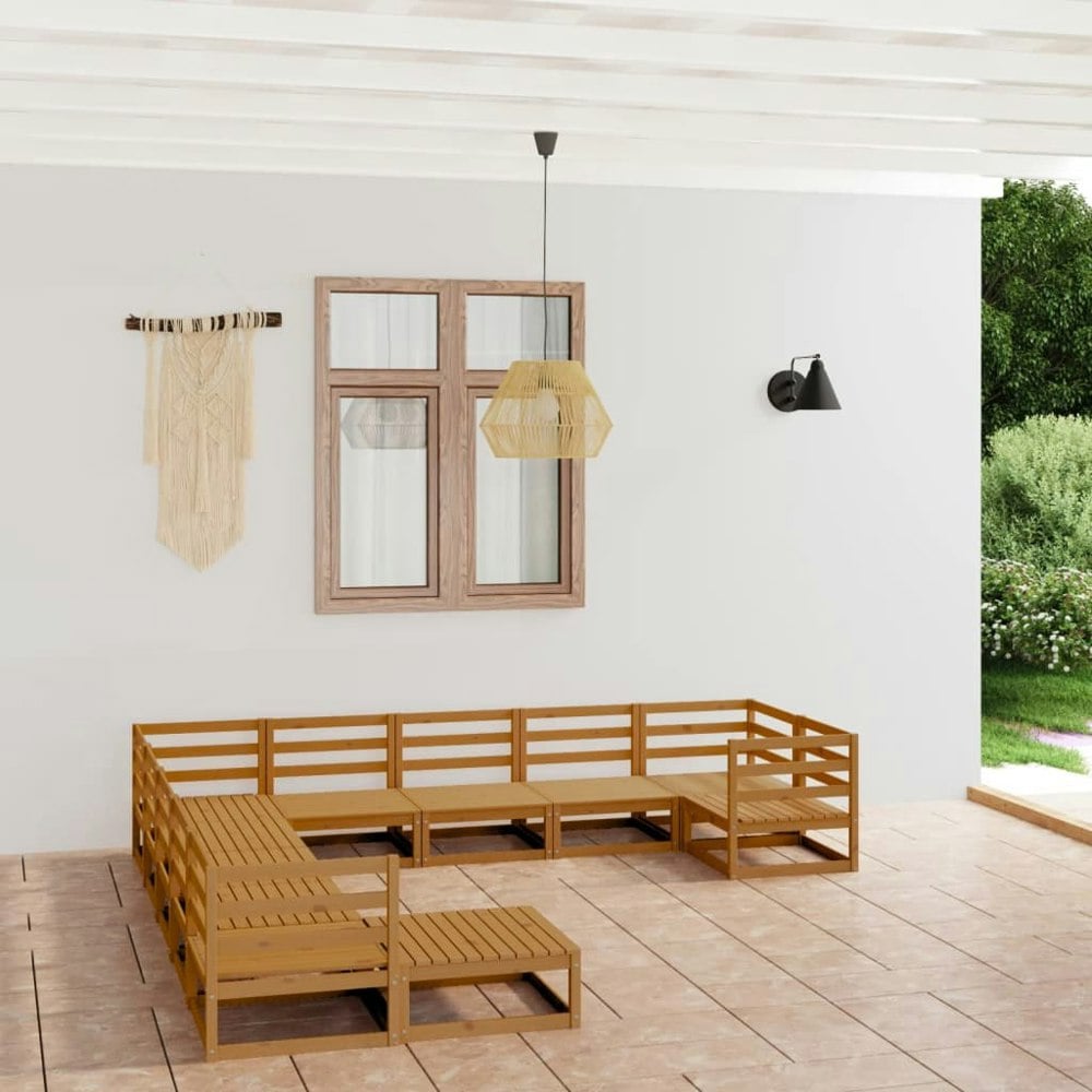 Berkfield 11 Piece Garden Lounge Set Solid Pinewood