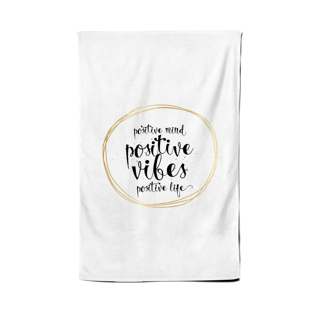 Warren Reed Positive Mind, Vibes, Life Tea Towel