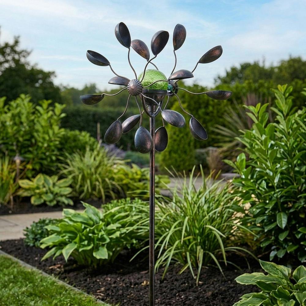Garden Greatness Gemini Double Sided Solar Wind Spinner