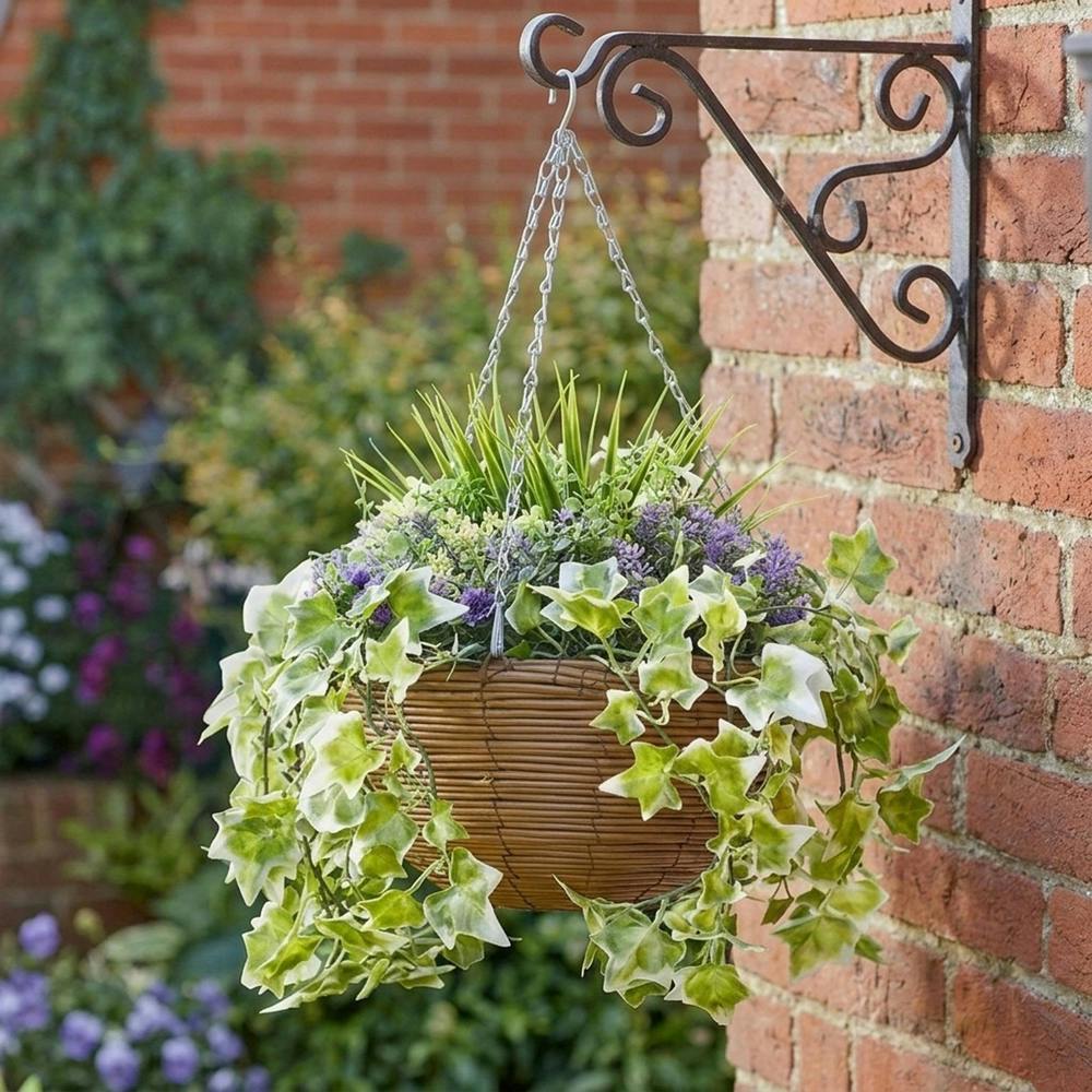 Garden Greatness Lilac Bloom Artificial Hanging Basket