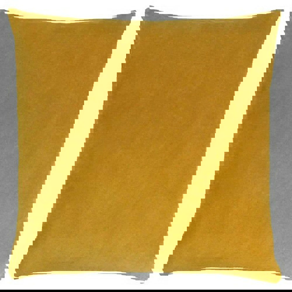 Furn Solo Velvet Square Cushion Cover - Ochre Yellow