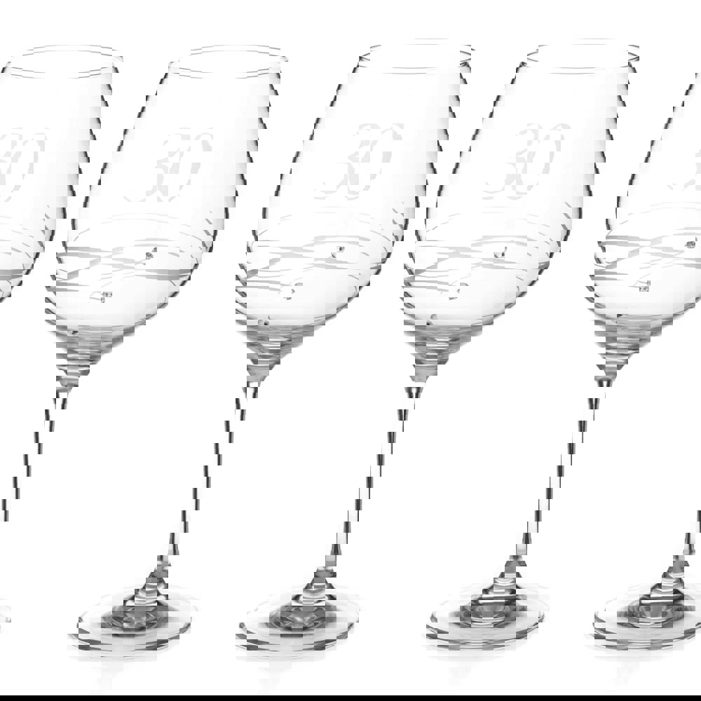 Diamante 30th Birthday Spiral Gin Glasses Adorned with Crystals by Swarovski® - Set of 2