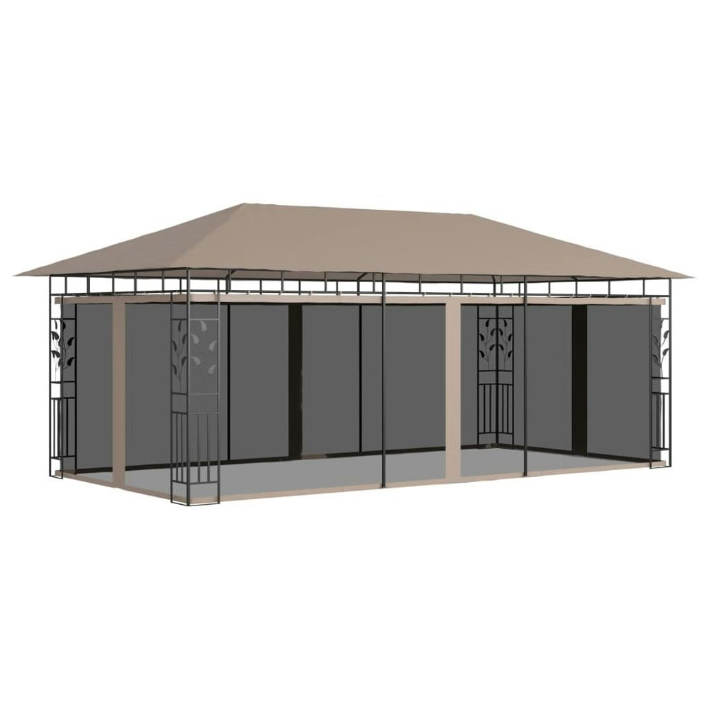 Berkfield Gazebo with Mosquito Net 6x3x2.73 m Taupe 180 g/ma_