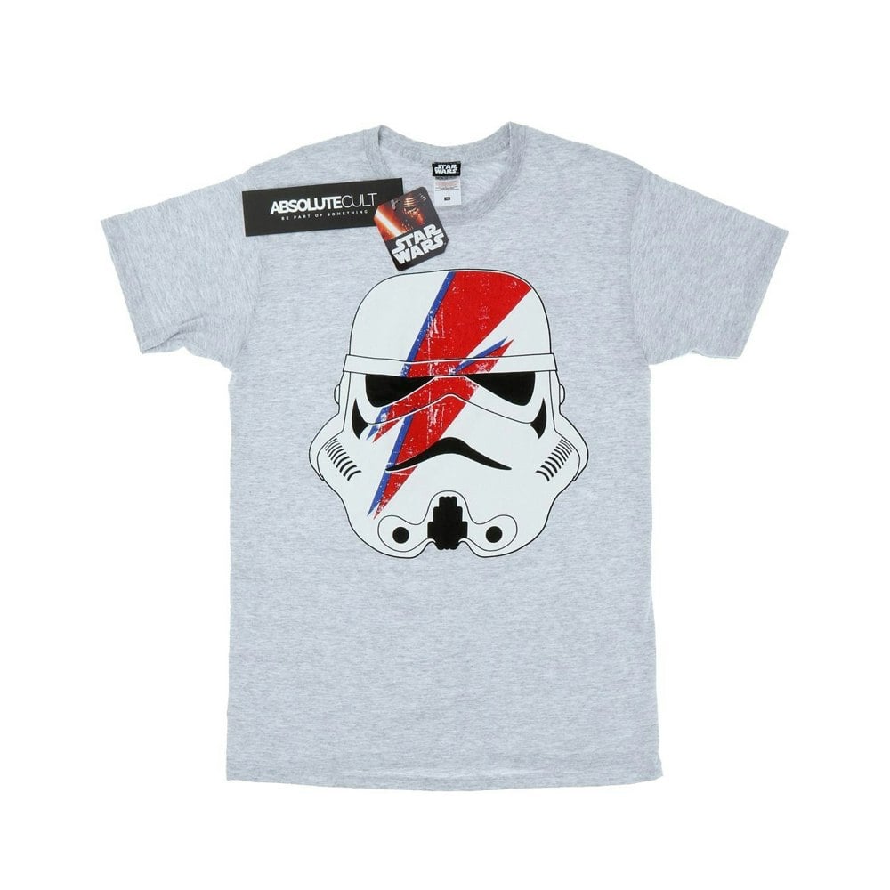 Star Wars Mens Stormtrooper Glam Lightning Bolt T-Shirt - Heather Grey