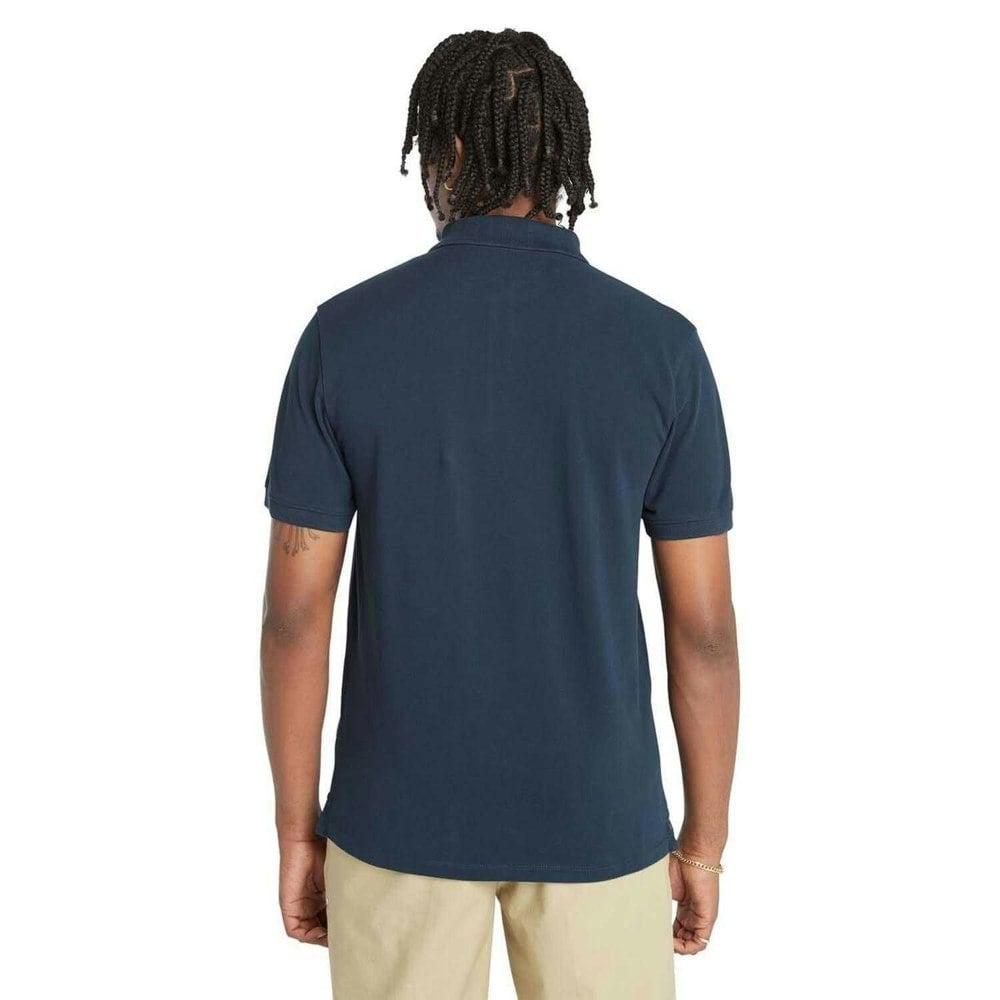 Timberland Mens Oyster River Logo Short-Sleeved Polo Shirt - Navy