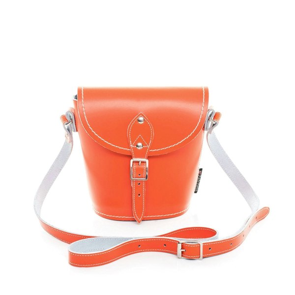 Orange Leather Barrel Bag - Barrel Bag - Zatchels