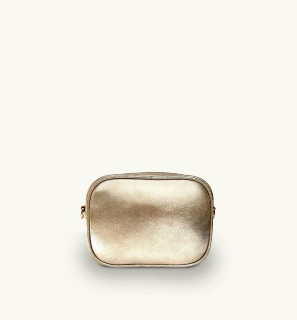 Apatchy London The Penelope Woven Leather Camera Bag - Champagne