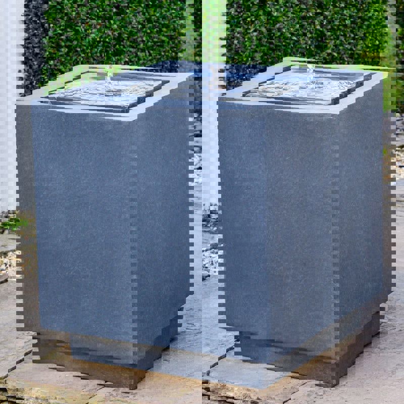 Tranquillity Water Features Ivyline Elite LED Cube Contemporary Water Feature