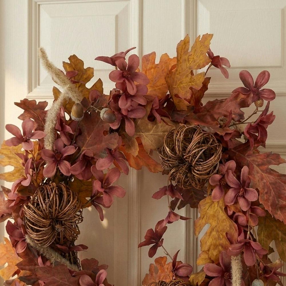 Garden Greatness Natural Woven Autumn Fall Door Wreath