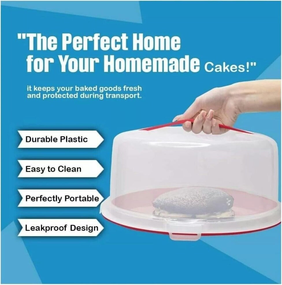 Brambles Home Brambles Portable Cake Carrier Box with Clear Lid, Square and Round Design, Food Storage Container for Desserts, Cupcakes and Pastries