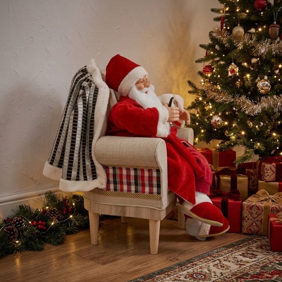 Garden Greatness Animated Santa Claus In Armchair Figure