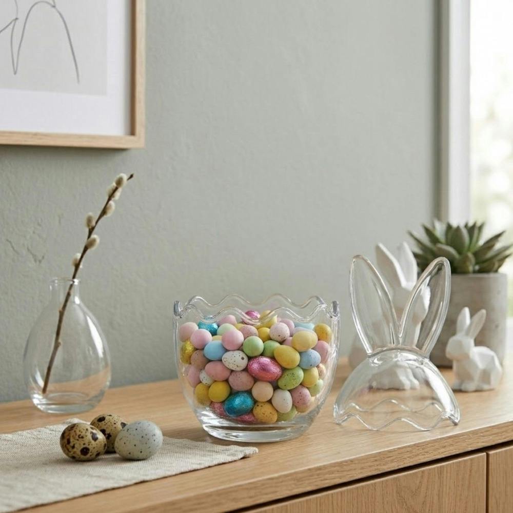 Garden Greatness Springtime Bunny Ears Glass Jar