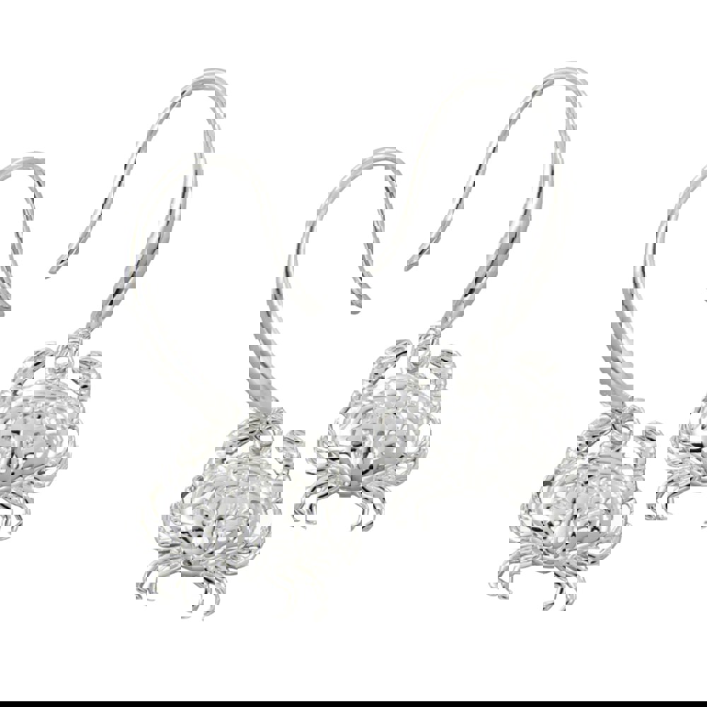 Sterling Silver Crab Earrings - Reeves & Reeves
