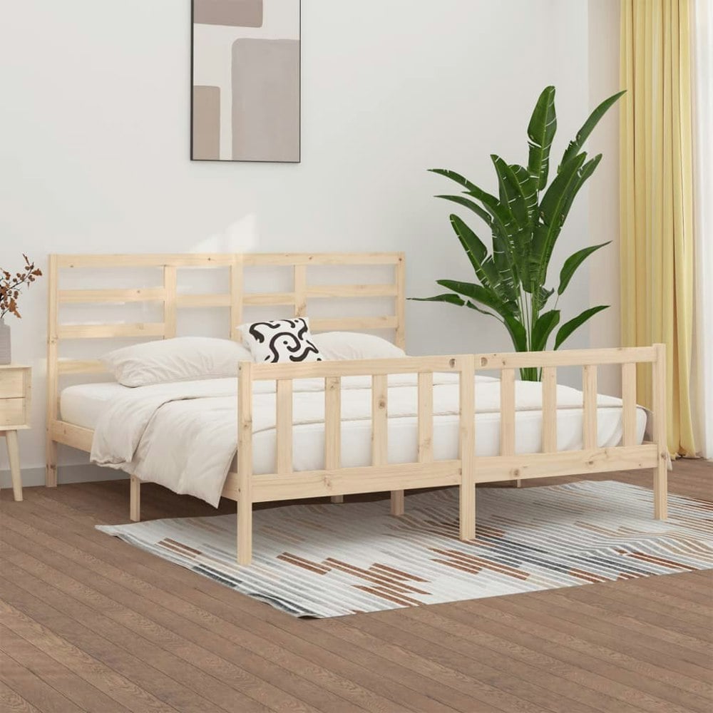 Berkfield Bed Frame Solid Wood Pine 200x200 cm