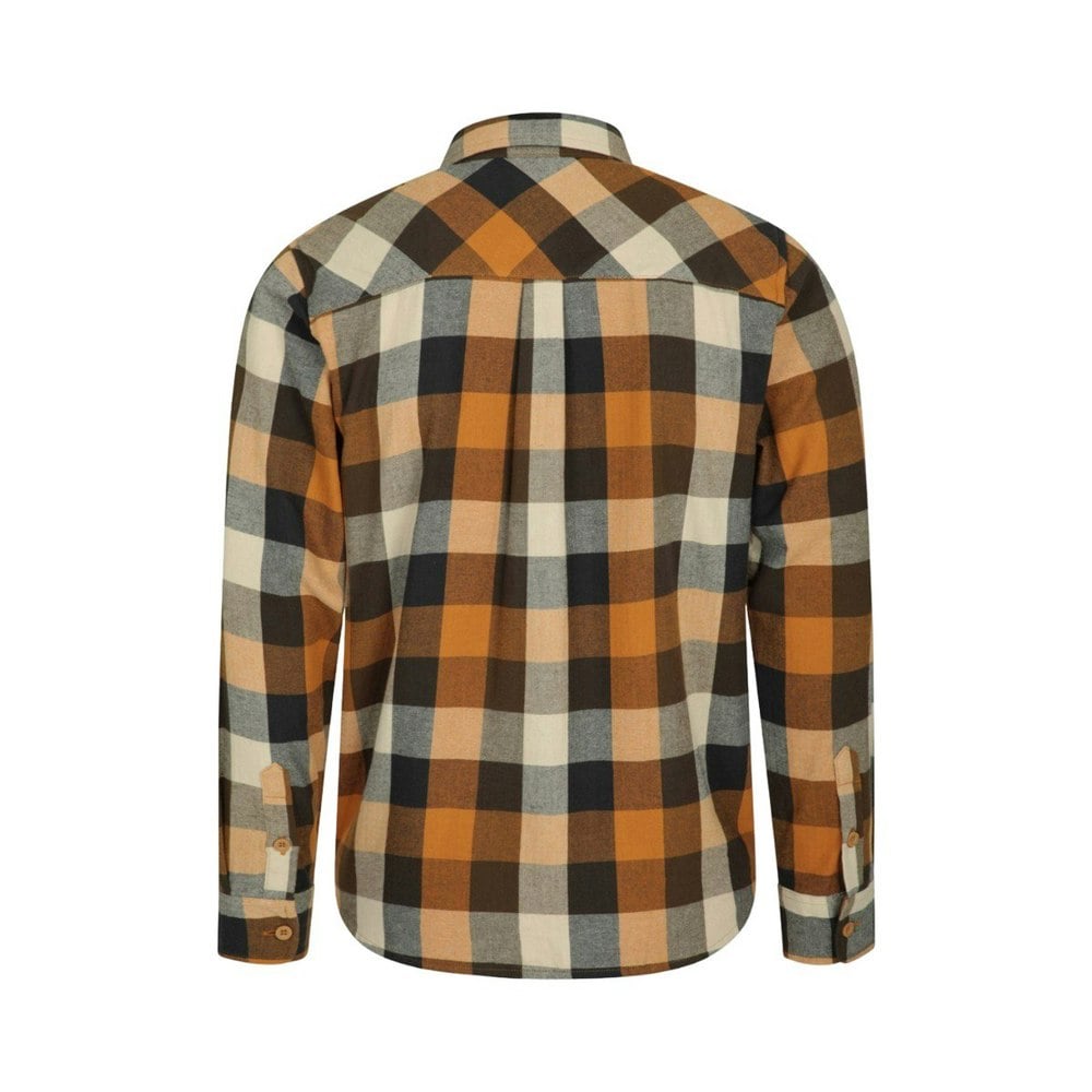 Mountain Warehouse Mens Trace Flannel Long-Sleeved Shirt - Rust