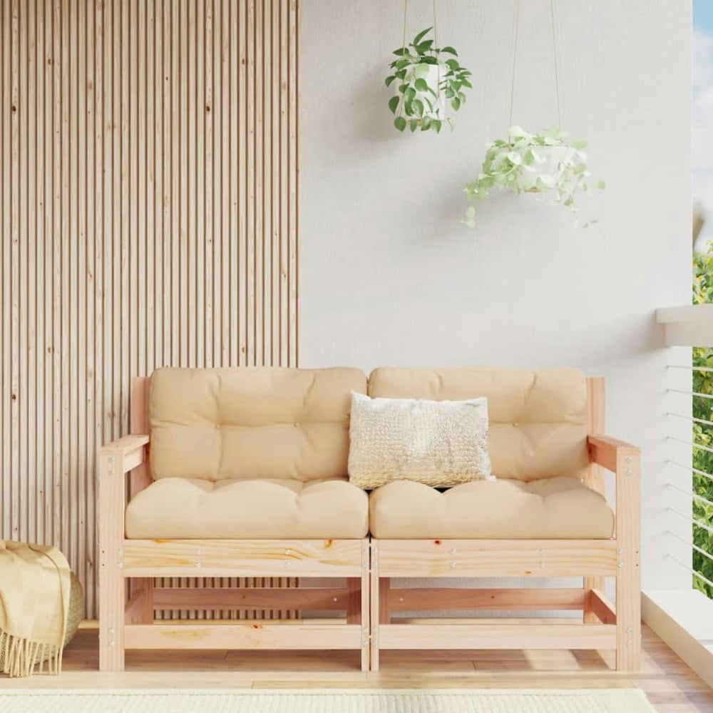 Berkfield Garden Chairs with Cushions 2 pcs Solid Wood Pine