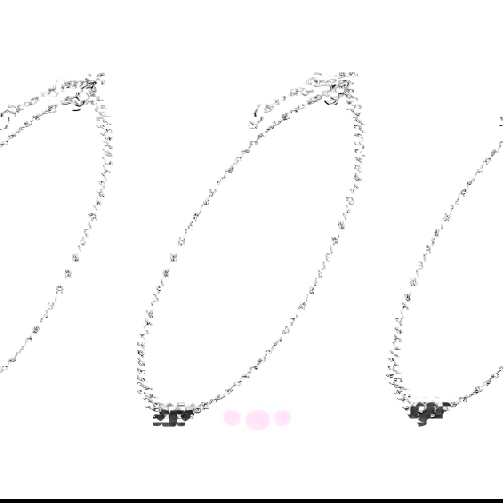 270L011105925 Classic Round Ruby Three Stone Gradient Bracelet In Sterling Silver 1