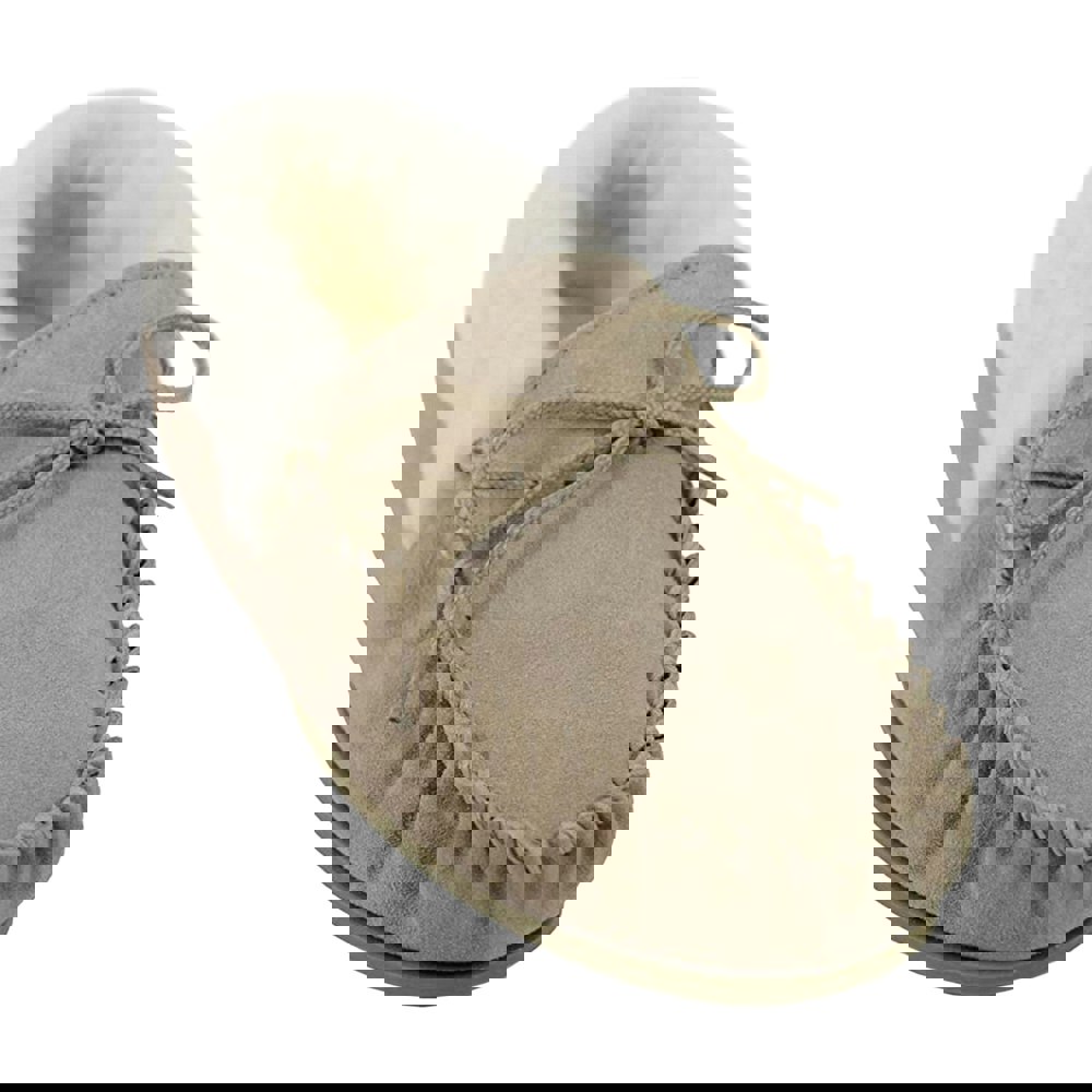 Eastern Counties Leather Women's Hard Sole Wool Lined Moccasins - Camel