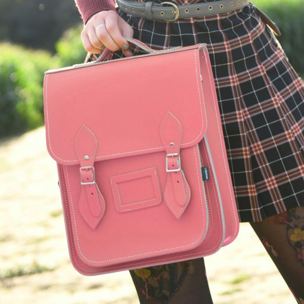 Zatchels Handmade Leather City Backpack - Rose Quartz