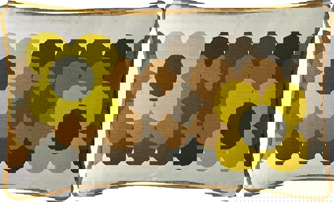 Ashley Wilde Retro Flower Stripe Dune Filled Cushion 30x50cm
