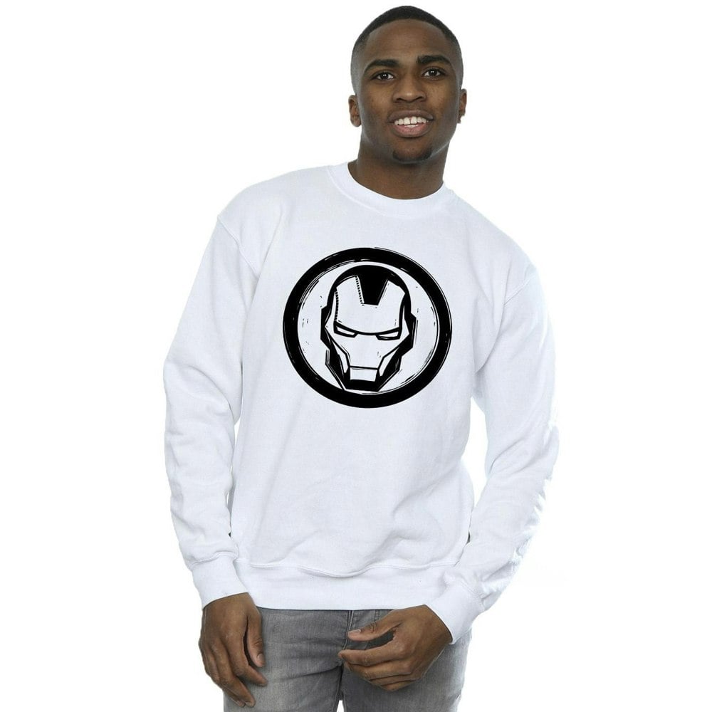 Marvel Mens Iron Man Chest Logo Sweatshirt - White