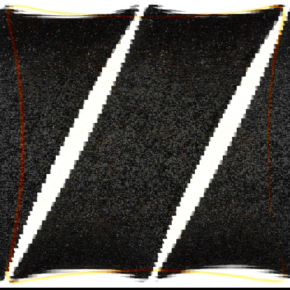 Paoletti Chenille Piped Cushion Cover - Black