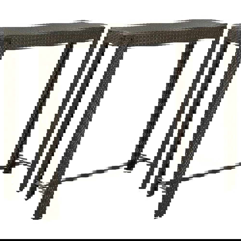 Berkfield Garden Bar Table Brown 140.5x60.5x110.5 cm Poly Rattan