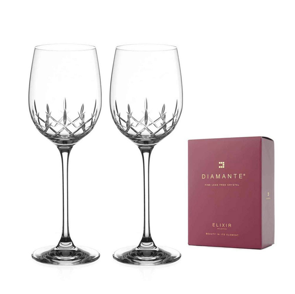 Diamante Classic White Wine Glasses - Set of 2
