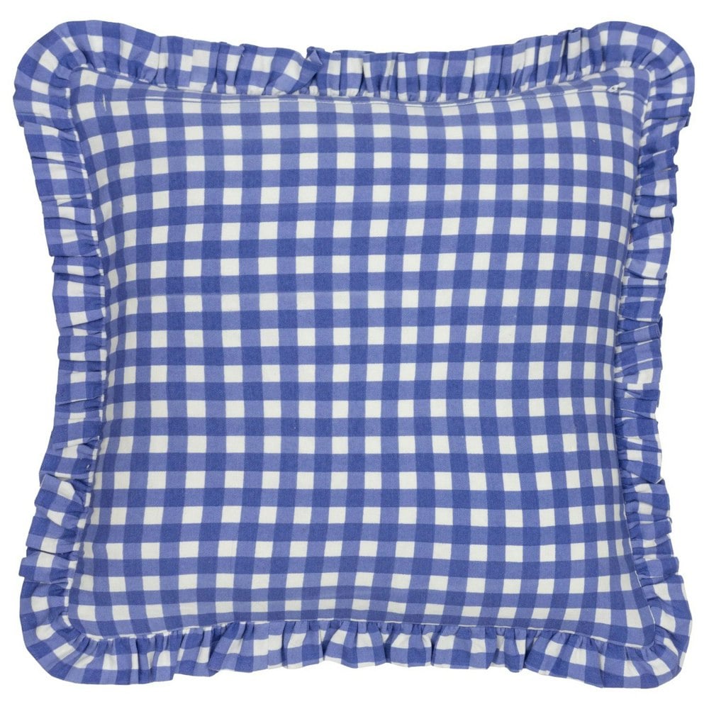 Furn Maude Reversible Gingham Cushion Cover - Blue