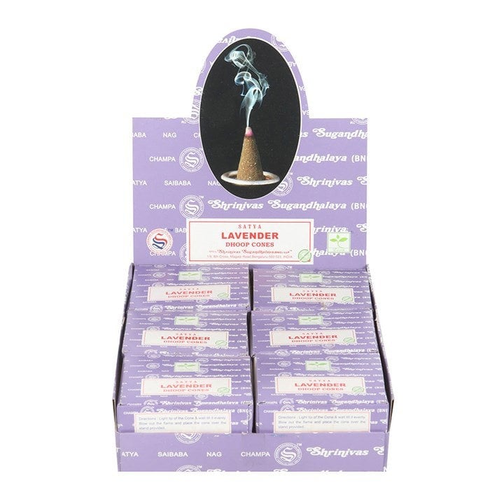Serano 12 Packs of Lavender Dhoop Incense Cones by Satya