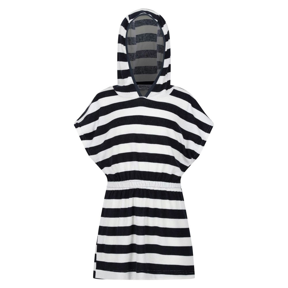Regatta Childrens/Kids Bernessa Striped Towelling Poncho - Navy