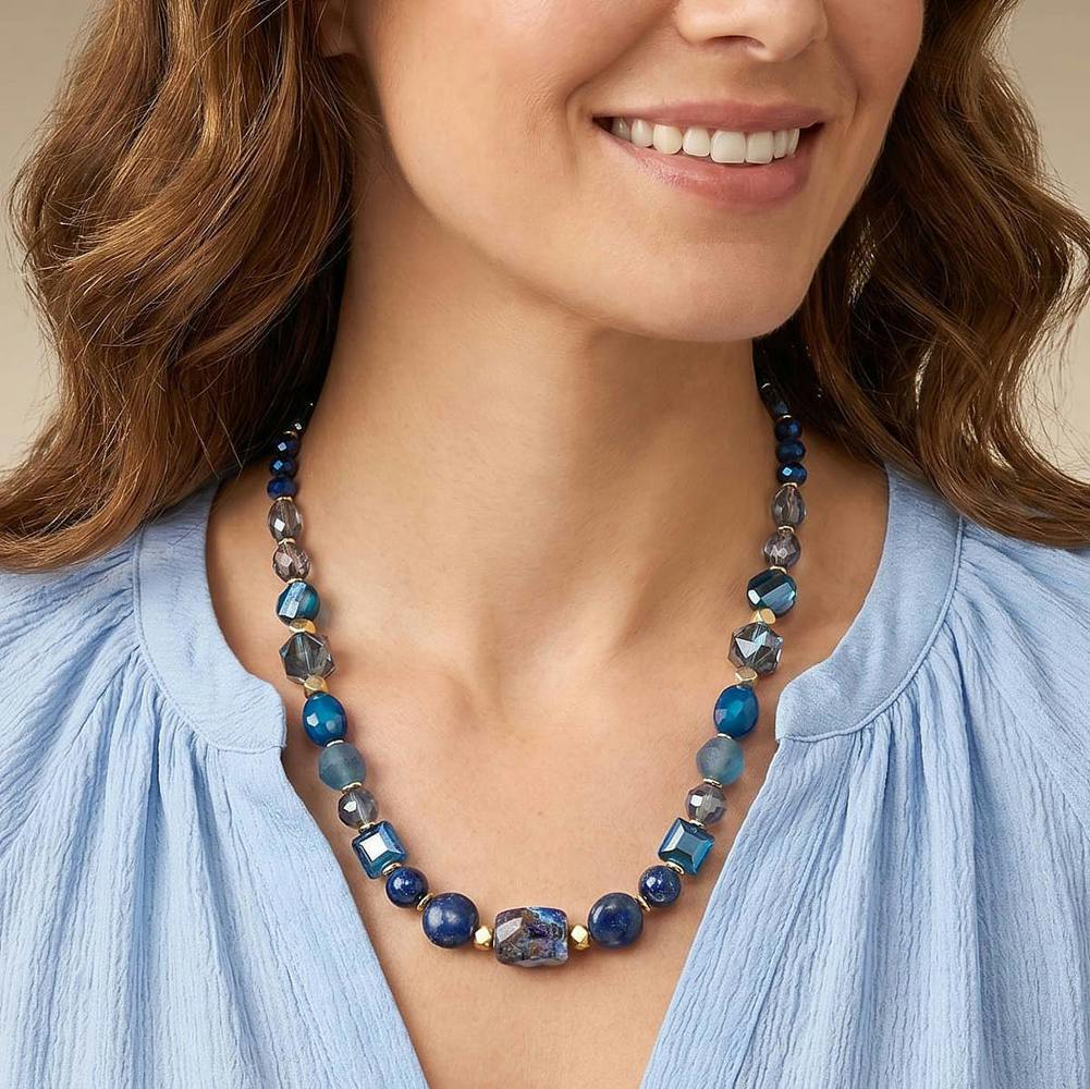 Pia Beckoning Blues Howlite Lapis Necklace