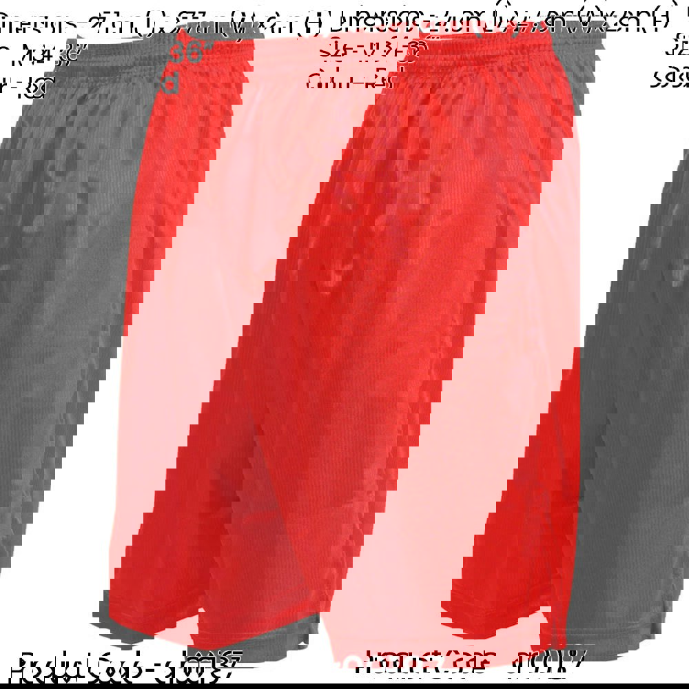 M - RED Adult Sports Micro Stripe Training Shorts Bottoms - Unisex Football