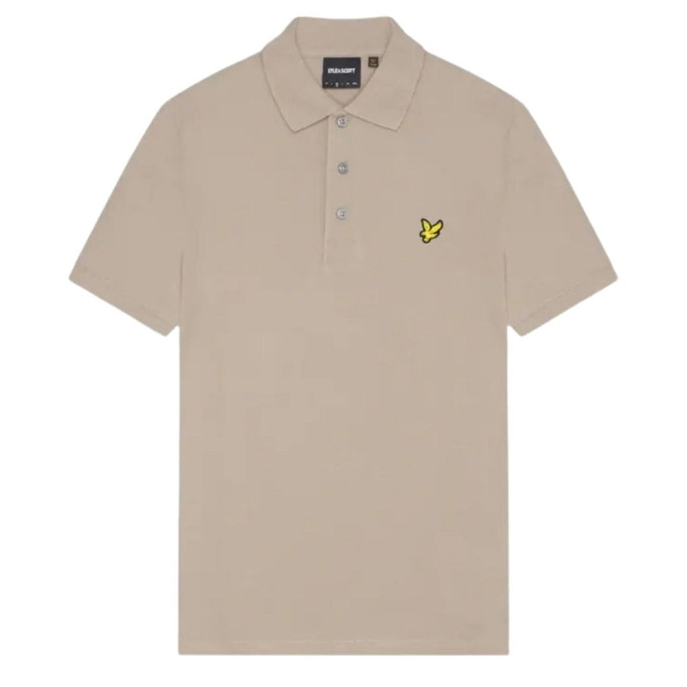 Lyle & Scott Branded Chest Logo Heritage Beige Polo Shirt