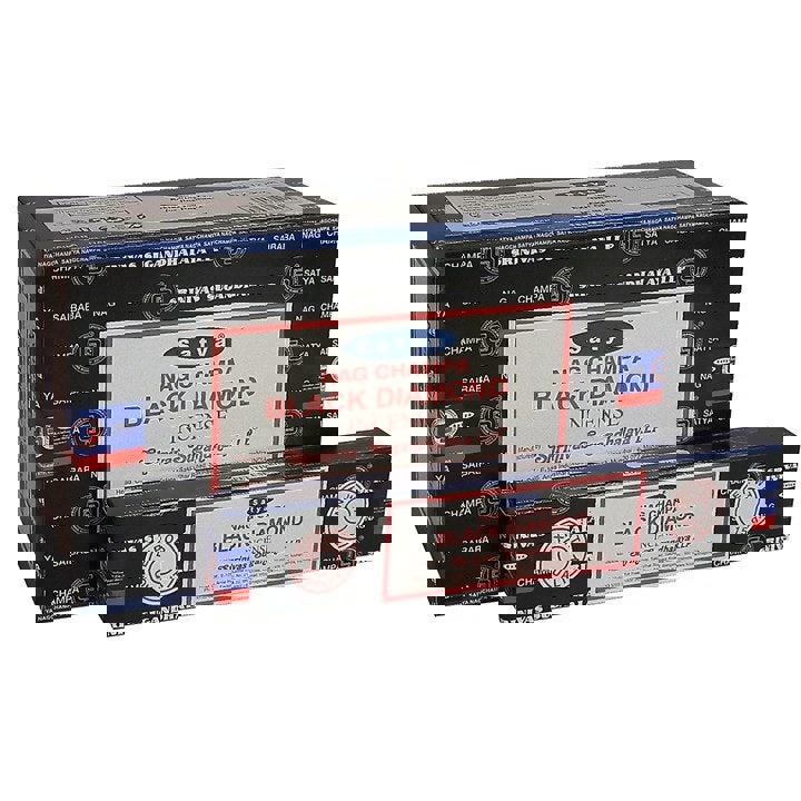 Serano Set of 12 Packets of Black Diamond Incense Sticks by Satya