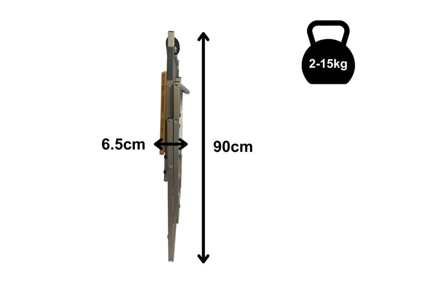 An infographic depicting the folded dimensions and weight of the Ultralight Folding Chair from OLPRO.