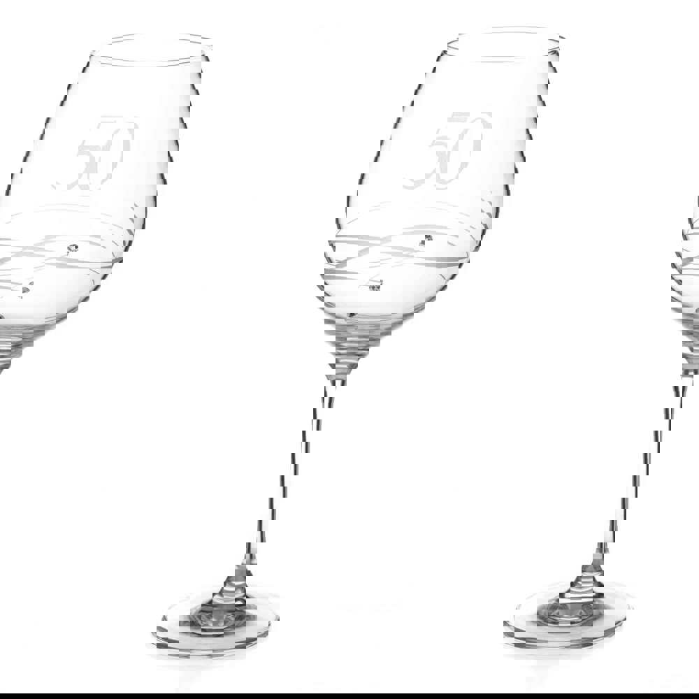 Diamante 50th Birthday Spiral Gin Glass Adorned with Crystals by Swarovski®