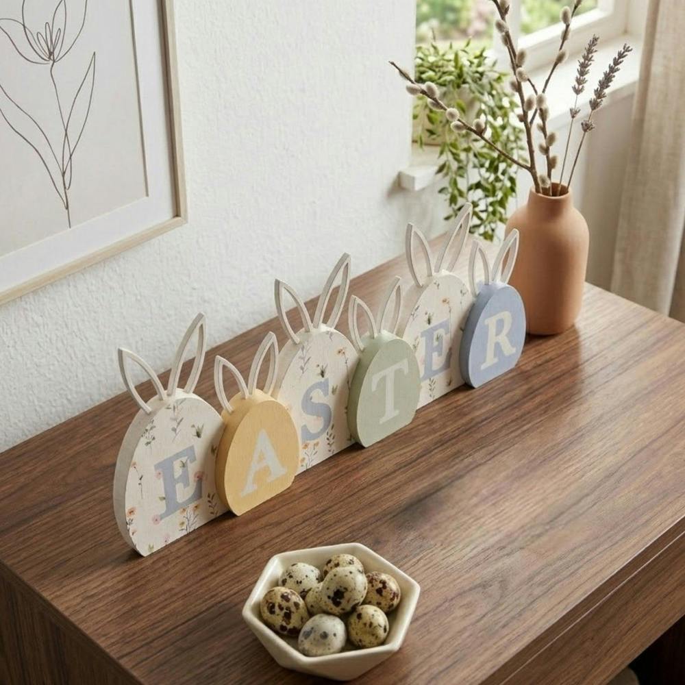 Garden Greatness Springtime Bunny Ears Easter Mantel Plaque