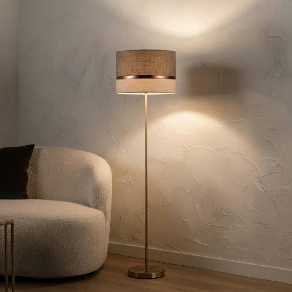Garden Greatness Brown Velvet Stripe Floor Lamp Statement Light