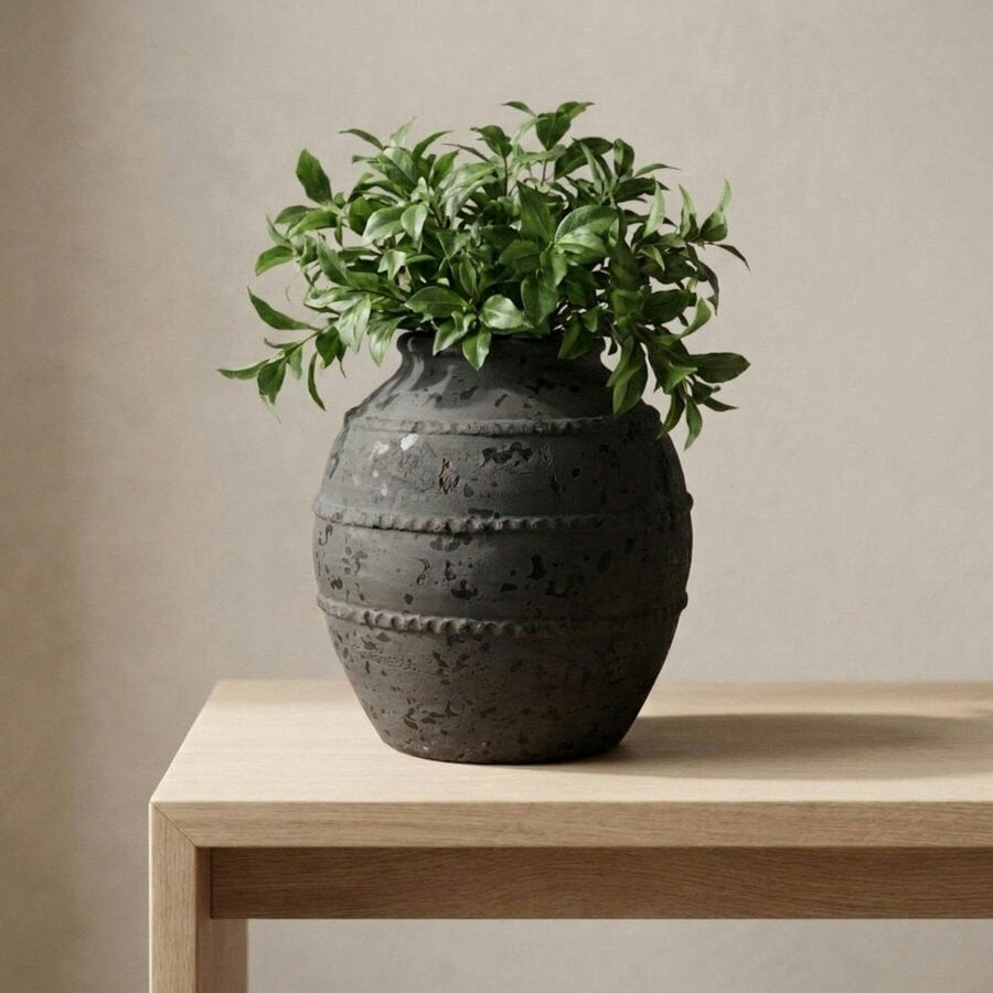 Garden Greatness Contemporary Terracotta Charcoal Vase